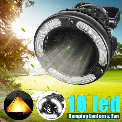 Multifunctional 18led camping fan light